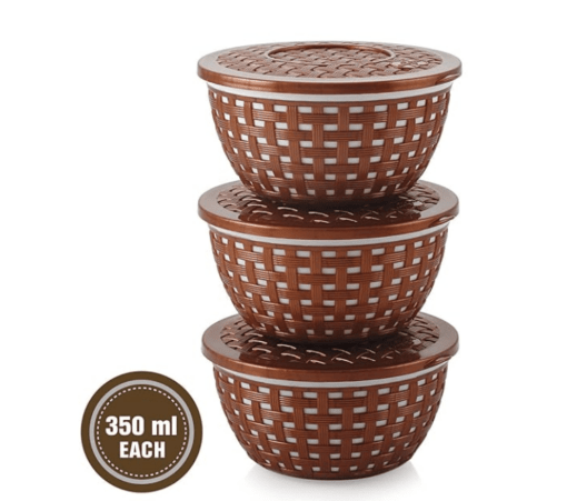 Nakoda Decent Container Storage Container & Organizer Set for Kitchen, Refrigerator & Home Use,350 ml Set Of 3 Pcs - Image 2